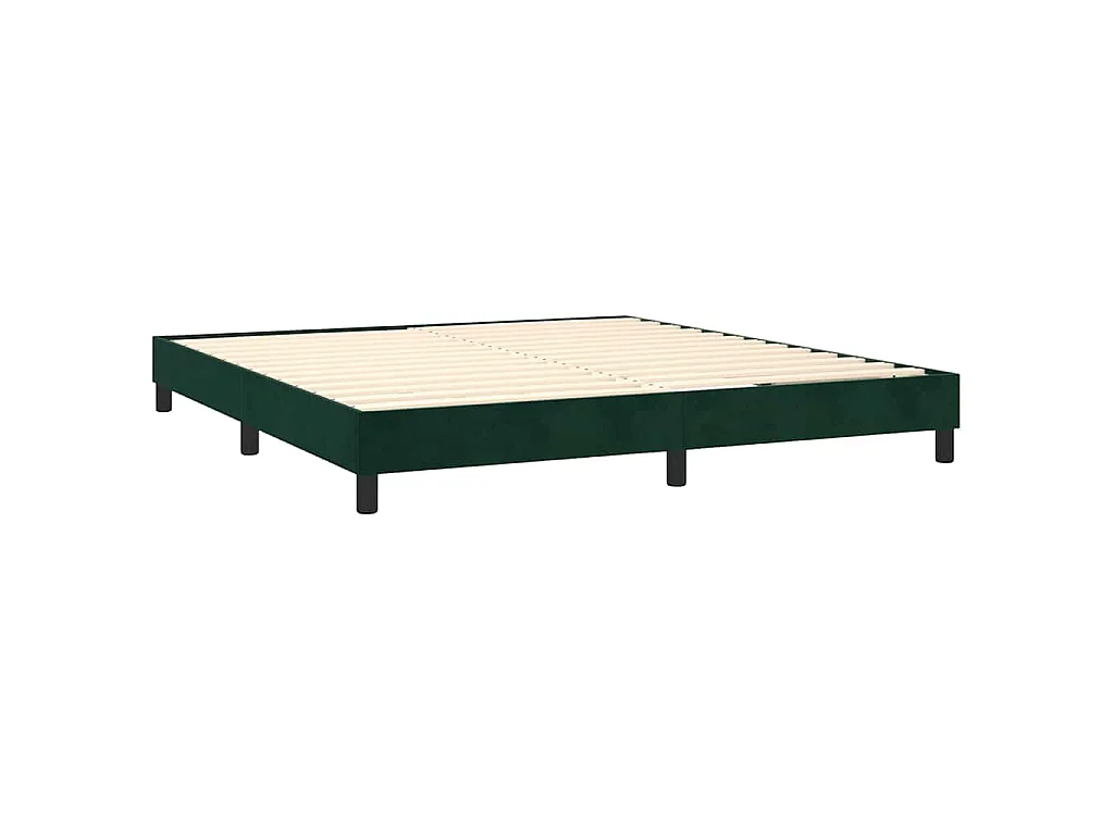 Sommier à lattes de lit et matelas Vert foncé 160x200cm Velours