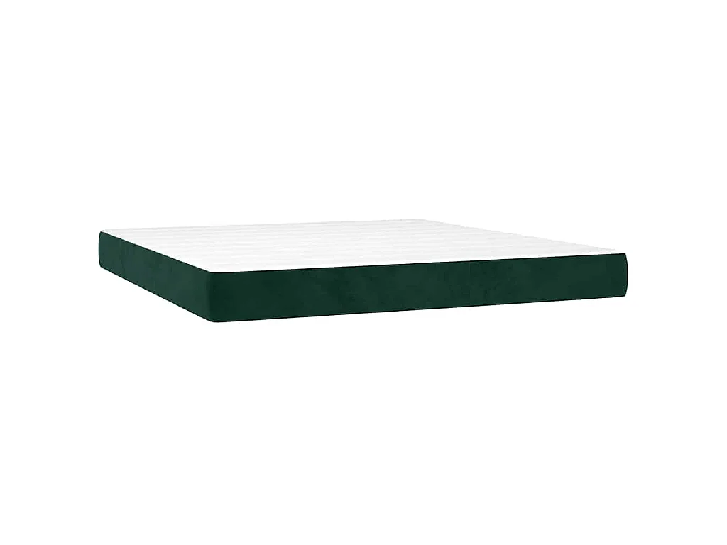 Sommier à lattes de lit et matelas Vert foncé 160x200cm Velours