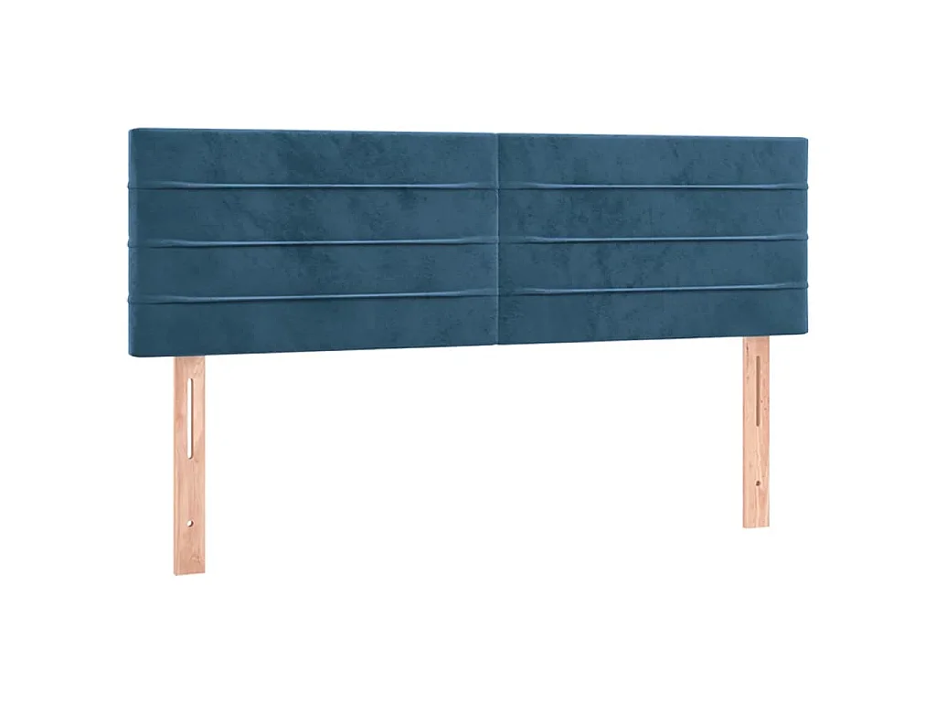 Boxspringbett mit Matratze Dunkelblau 140x200 cm Samt