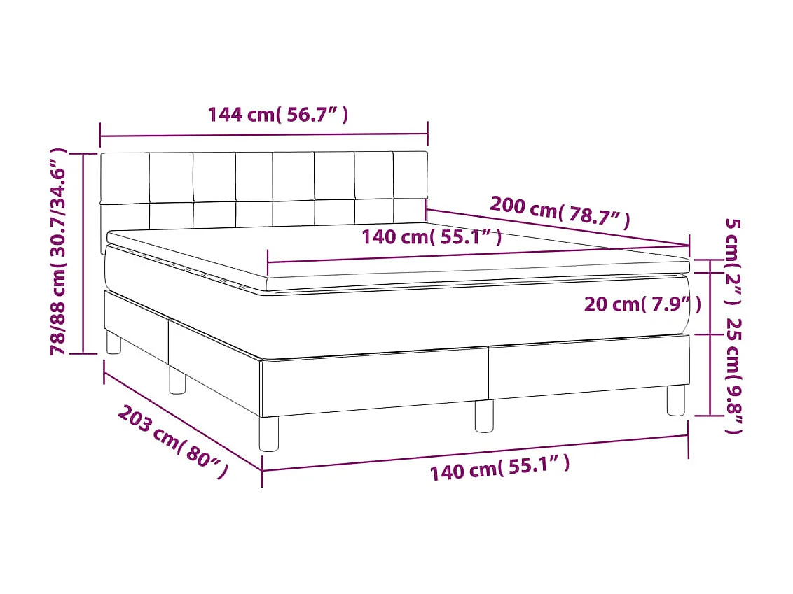 Boxspring met matras fluweel zwart 140x200 cm