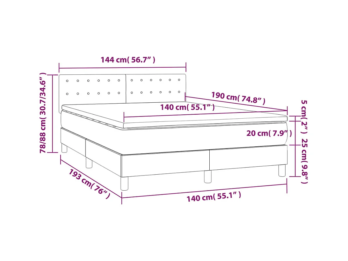 Boxspring met matras fluweel donkergroen 140x190 cm