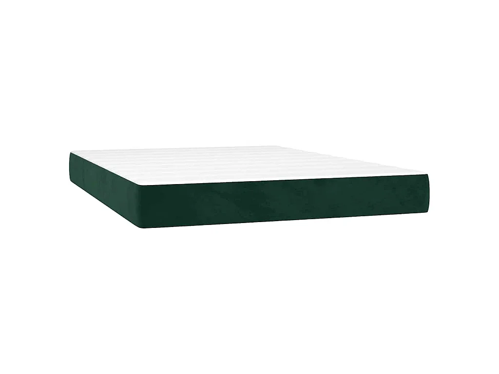 Giroletto a Molle con Materasso Verde Scuro 140x190 cm Velluto