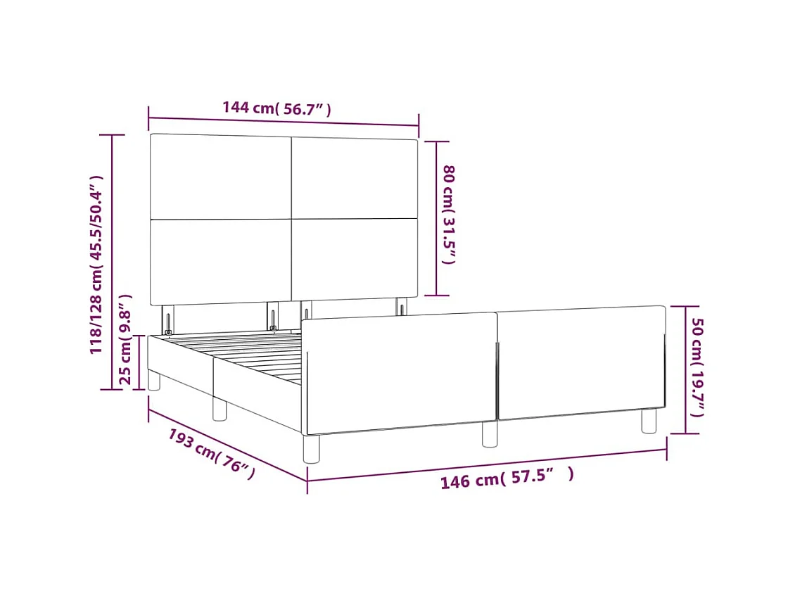 Giroletto senza Materasso Crema 140x190 cm in Tessuto