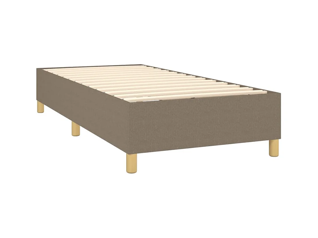 Cama box spring colchão/LED 100x200cm tecido cinza-acastanhado