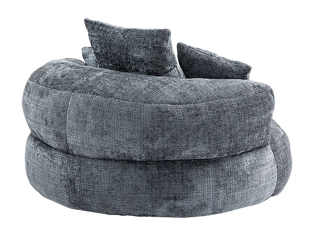 Canapé bean bag dossier haut 3 coussins gaming intérieur extérieur adulte enfant gris chenille