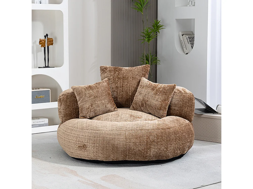 Canapé bean bag dossier haut 3 coussins gaming intérieur extérieur adulte enfant café chenille