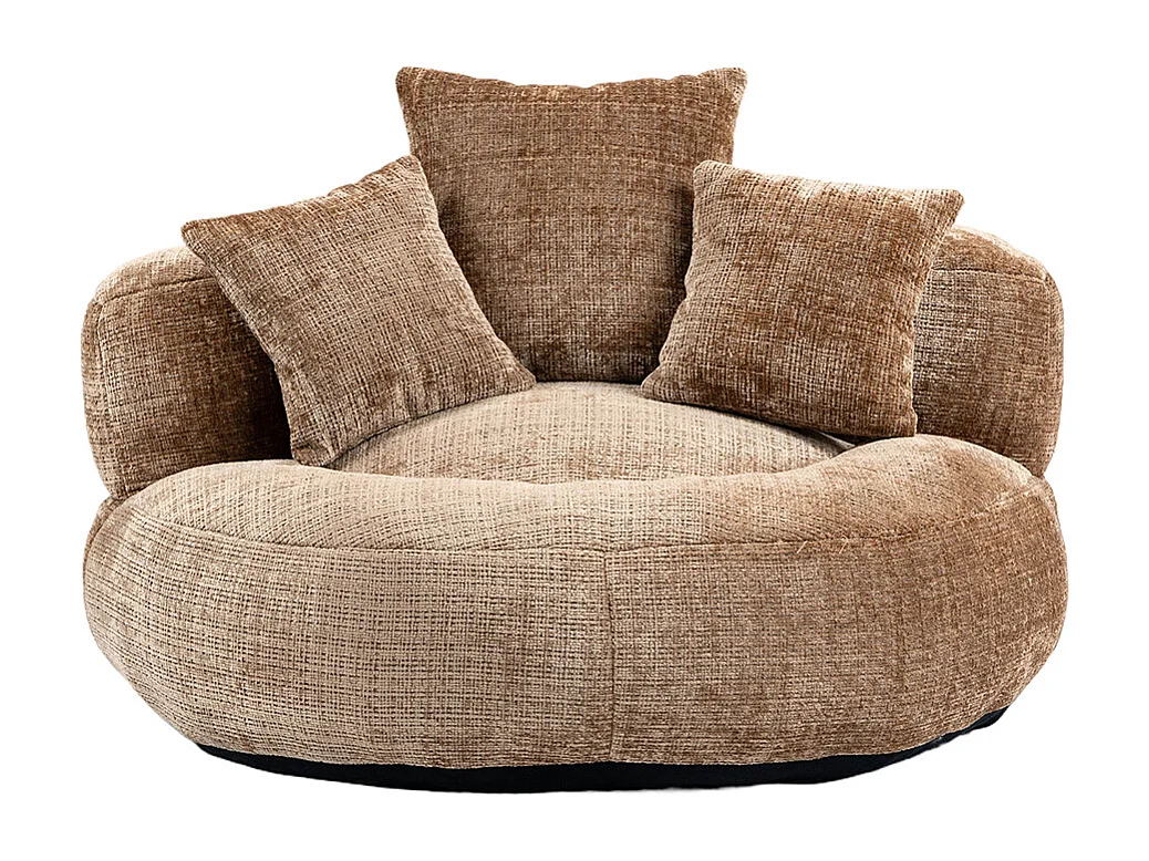 Canapé bean bag dossier haut 3 coussins gaming intérieur extérieur adulte enfant café chenille