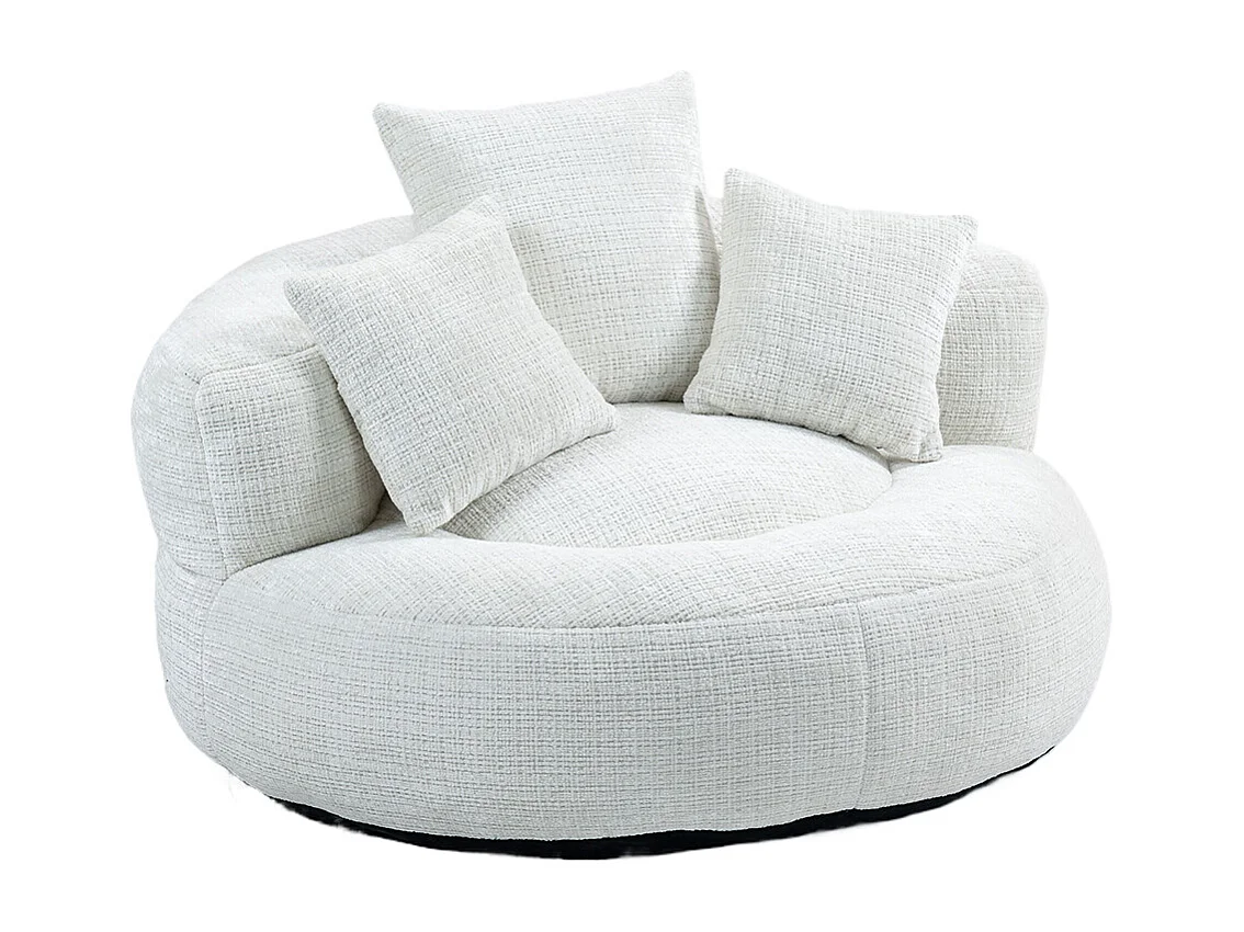 Canapé bean bag dossier haut 3 coussins gaming intérieur extérieur adulte enfant beige chenille