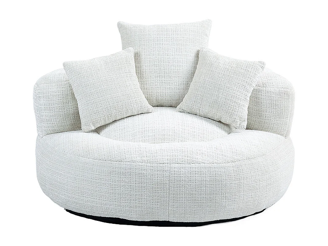 Canapé bean bag dossier haut 3 coussins gaming intérieur extérieur adulte enfant beige chenille