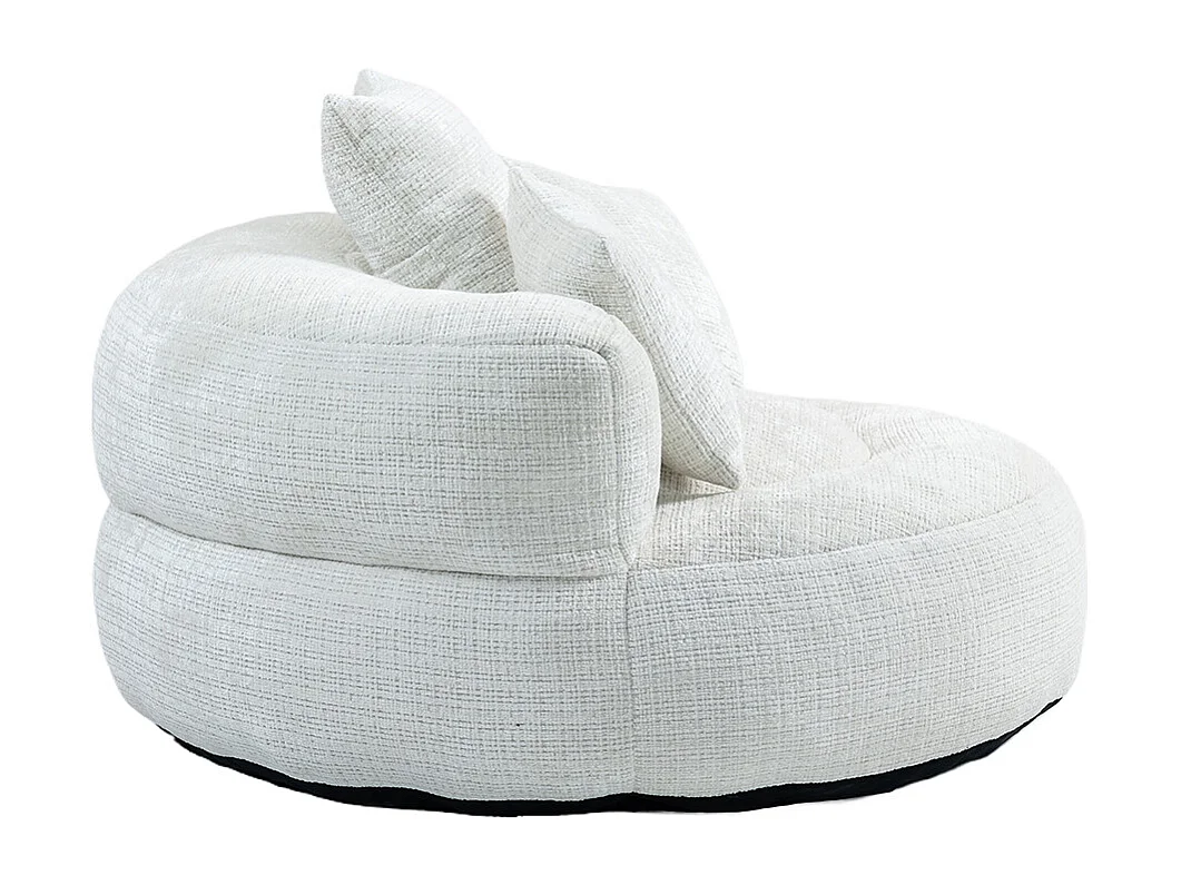 Canapé bean bag dossier haut 3 coussins gaming intérieur extérieur adulte enfant beige chenille