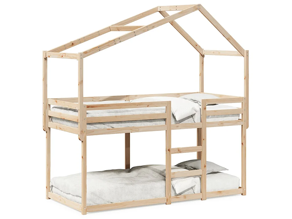 Lit superposé sans matelas 80x200 cm bois de pin massif