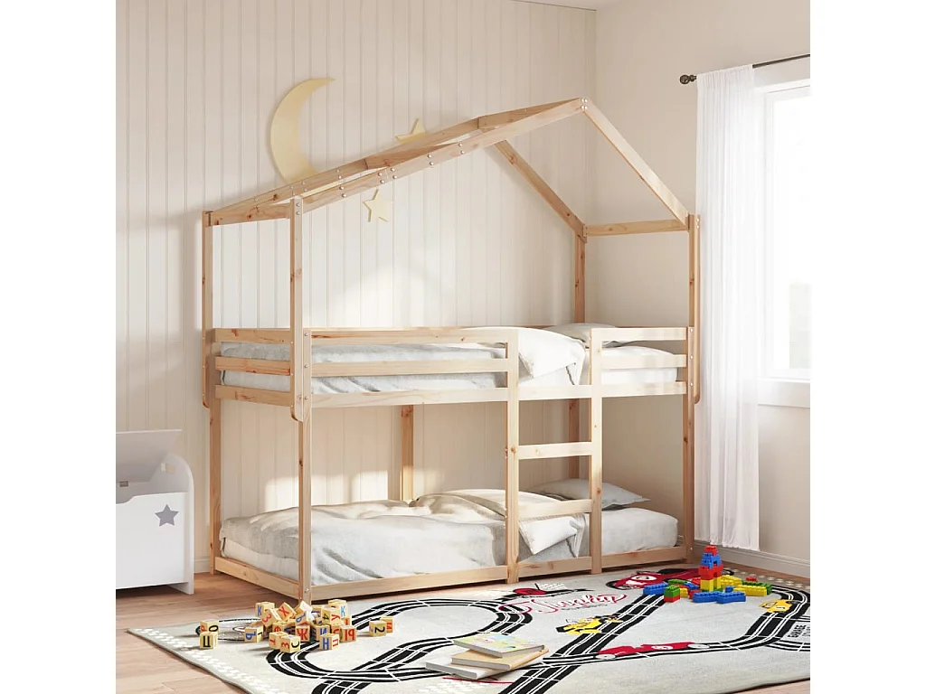 Lit superposé sans matelas 80x200 cm bois de pin massif