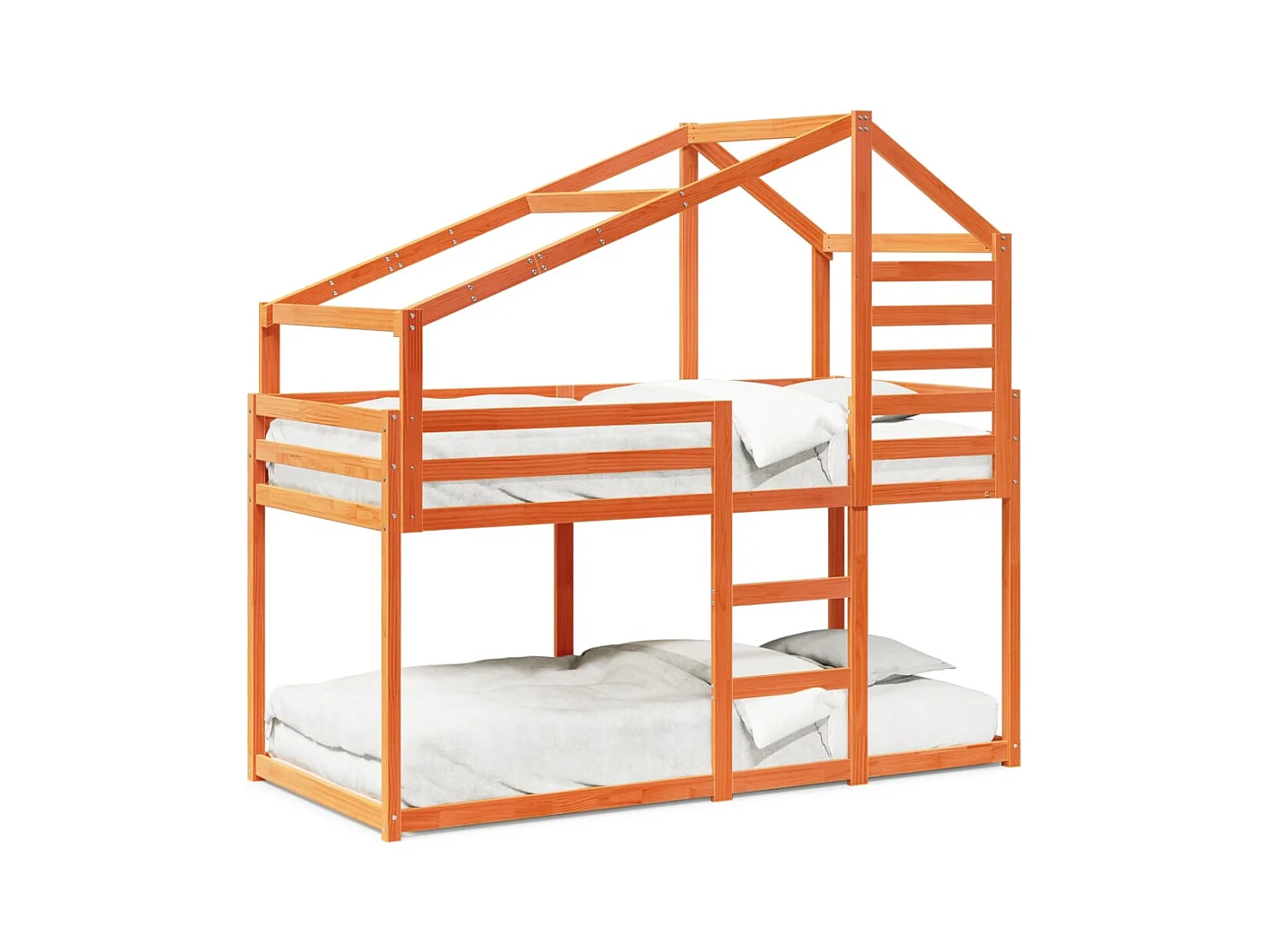 Lit superposé sans matelas cire marron 90x190 cm pin massif