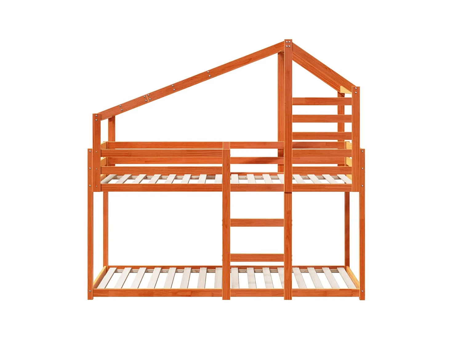 Lit superposé sans matelas cire marron 90x190 cm pin massif