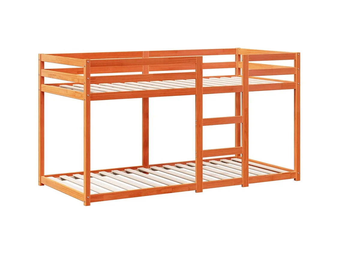 Lit superposé sans matelas cire marron 90x190 cm pin massif