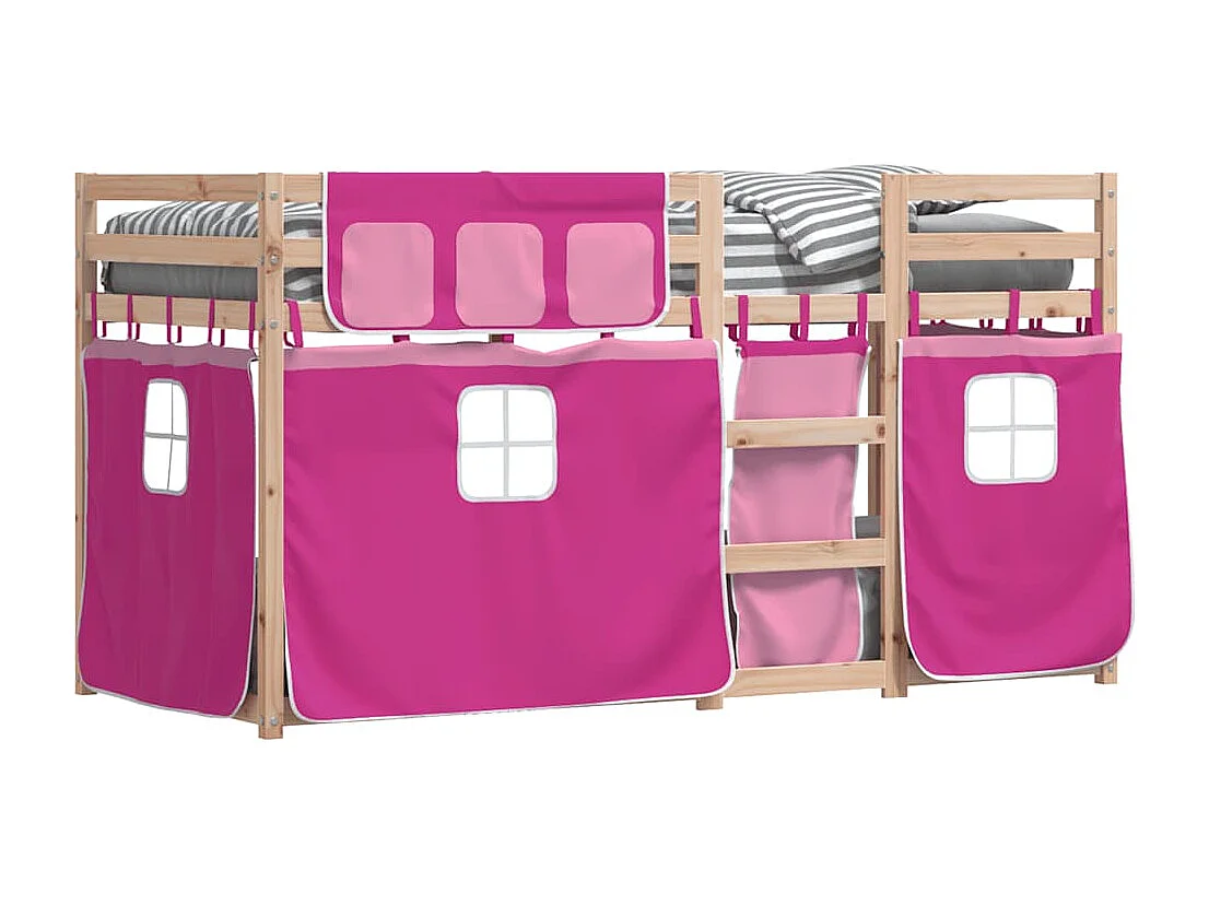 Lit superposé sans matelas rose 80x200 cm bois de pin massif
