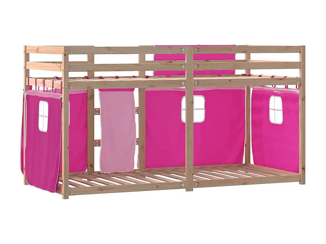Lit superposé sans matelas rose 80x200 cm bois de pin massif