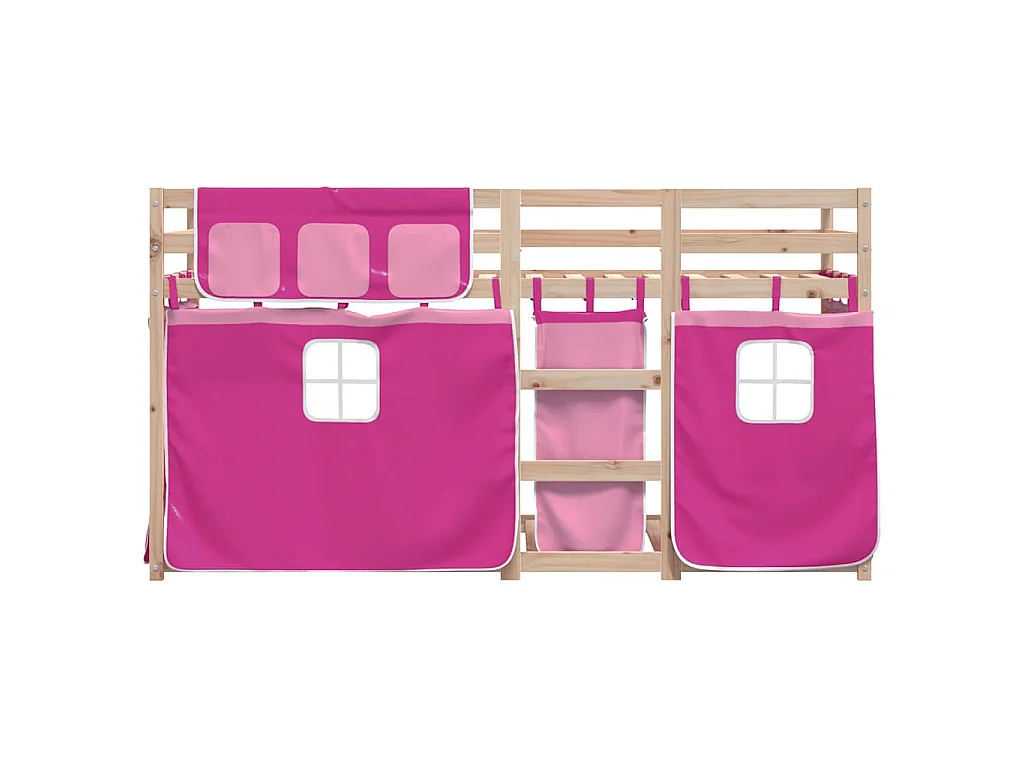 Lit superposé sans matelas rose 80x200 cm bois de pin massif