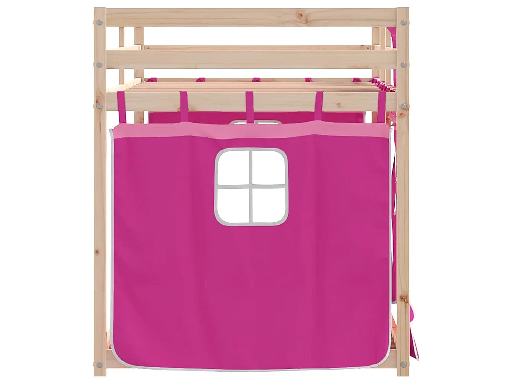 Lit superposé sans matelas rose 80x200 cm bois de pin massif