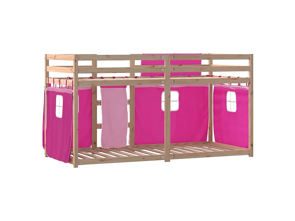 Lit superposé sans matelas rose 80x200 cm bois de pin massif
