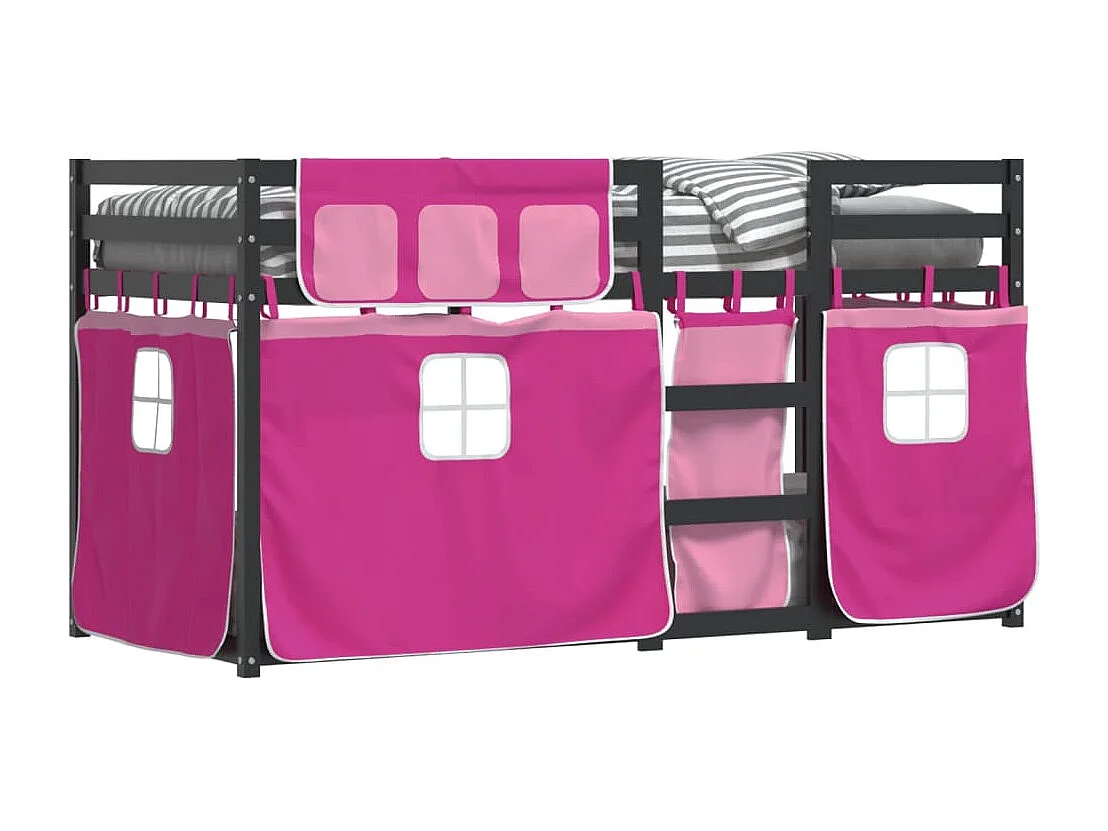 Lit superposé sans matelas rose 90x200 cm bois de pin massif