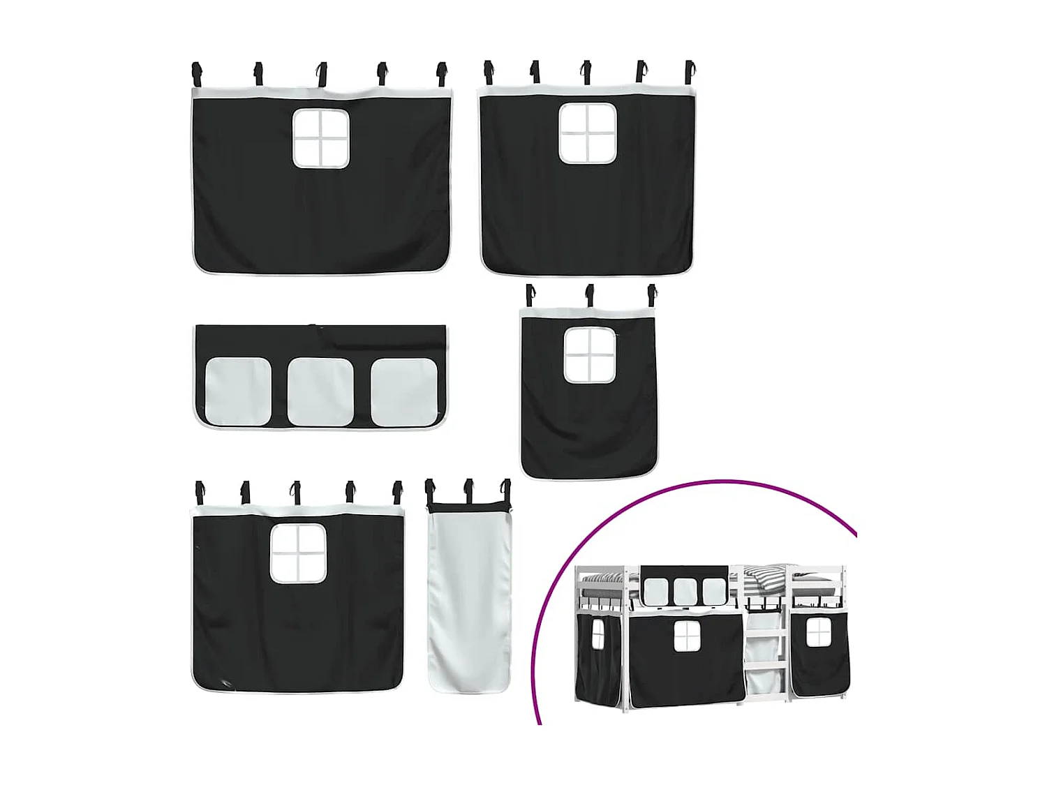 Lit superposé sans matelas 90x190 cm bois de pin massif