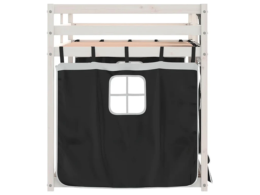 Letto a Castello senza Materasso Bianco e Nero 90x190cm in Pino