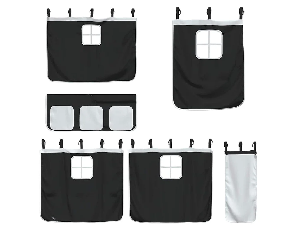 Letto a Castello senza Materasso Bianco e Nero 90x190cm in Pino