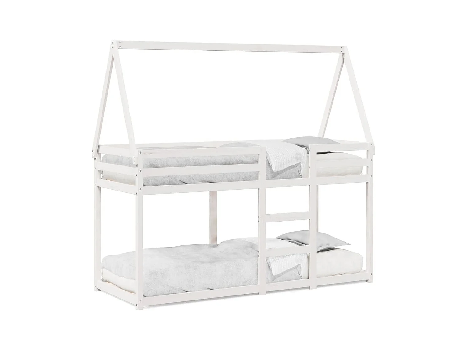 Lit superposé sans matelas blanc 90x190 cm bois de pin massif