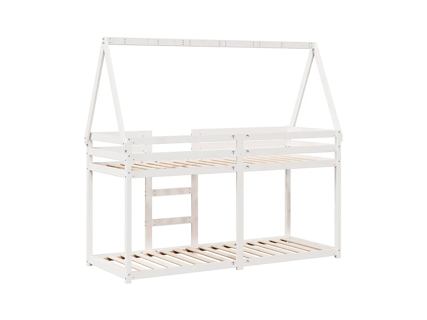 Lit superposé sans matelas blanc 90x190 cm bois de pin massif
