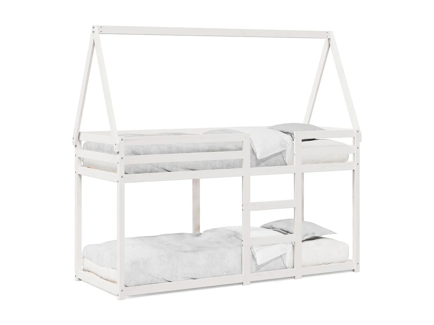 Lit superposé sans matelas blanc 90x190 cm bois de pin massif