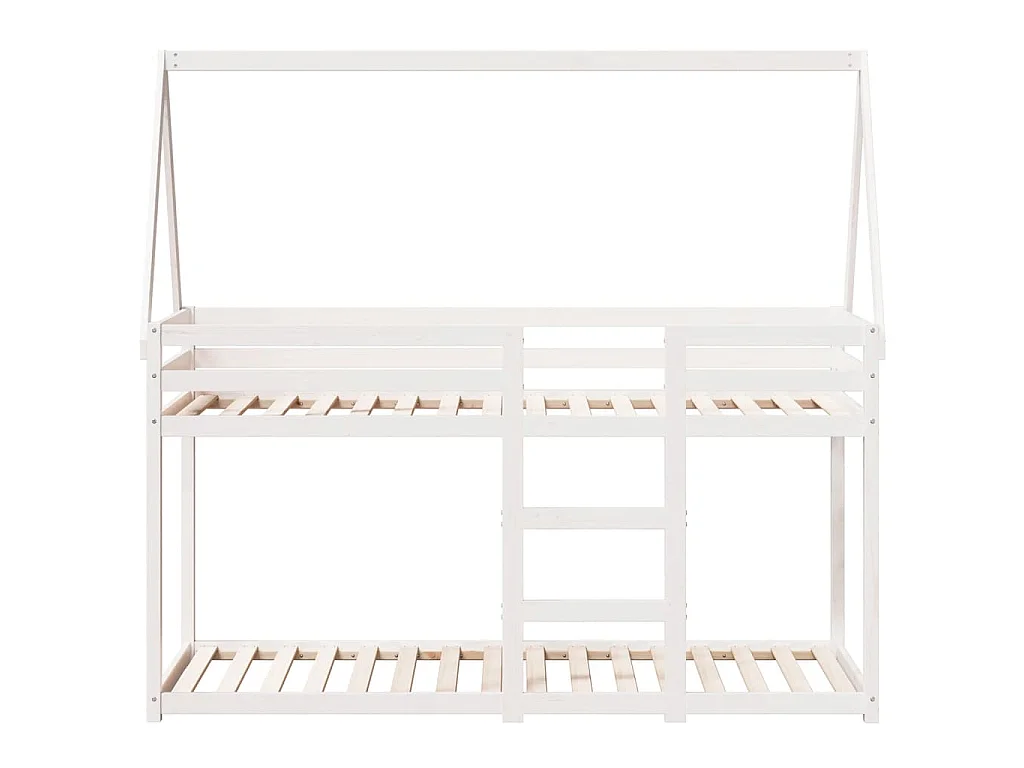 Lit superposé sans matelas blanc 90x190 cm bois de pin massif
