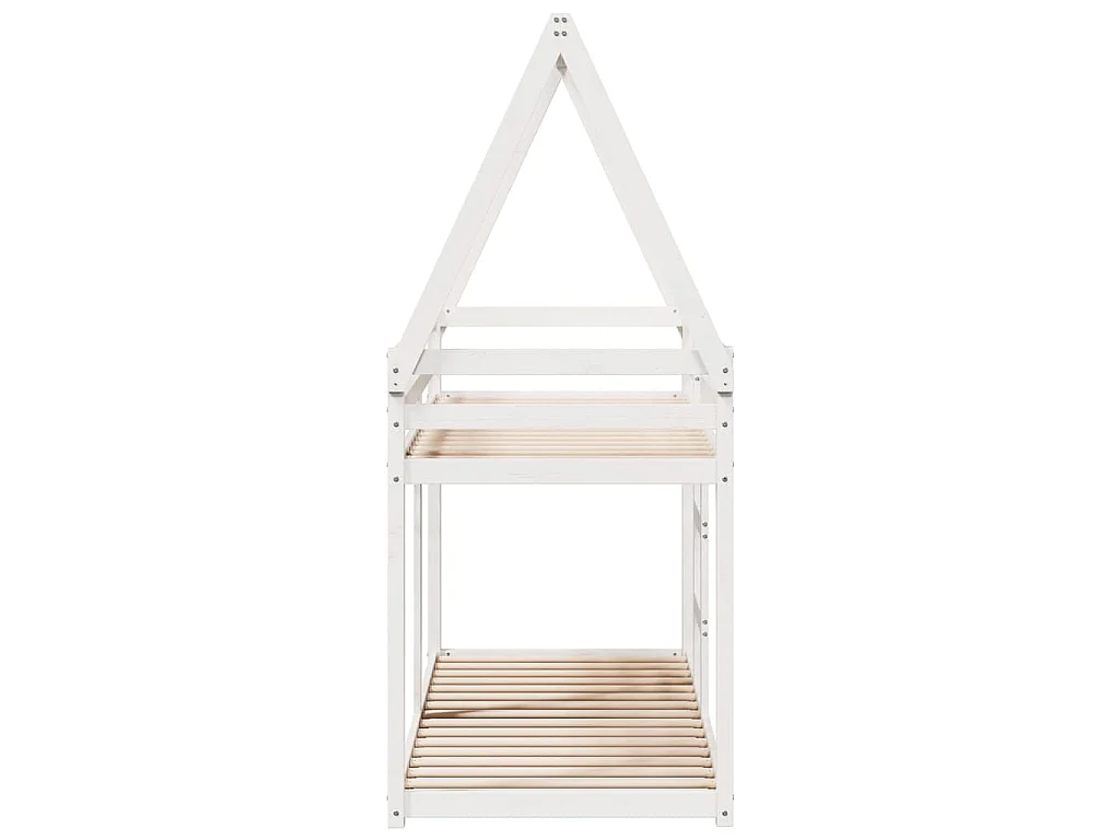Lit superposé sans matelas blanc 90x190 cm bois de pin massif
