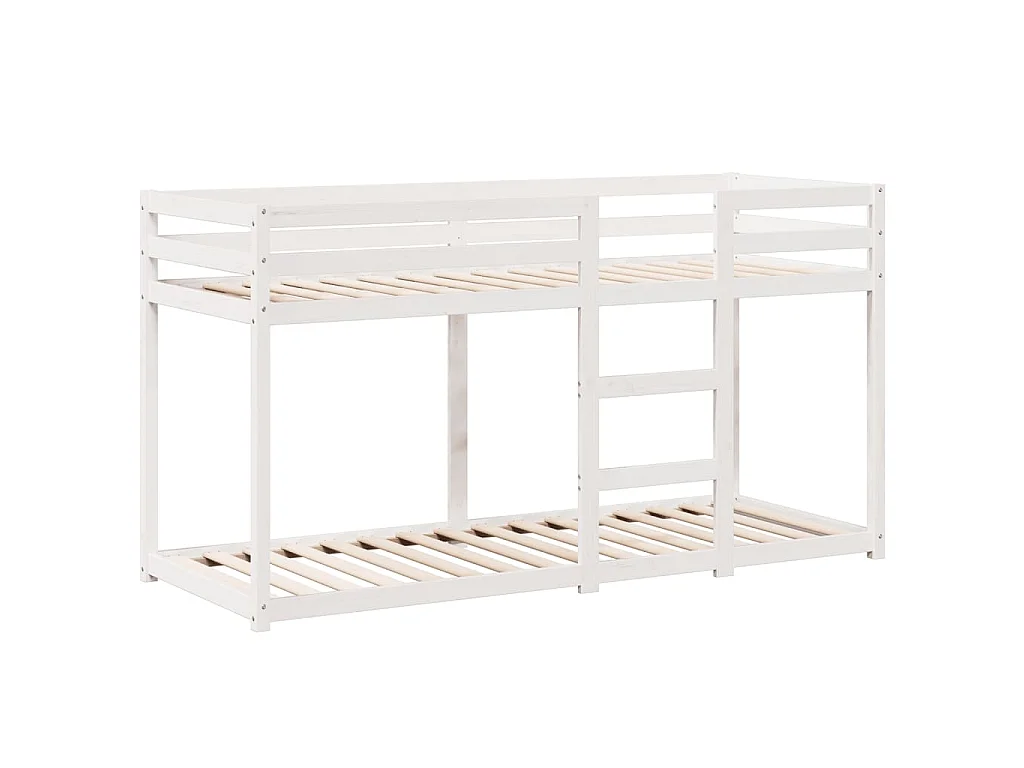 Lit superposé sans matelas blanc 90x190 cm bois de pin massif