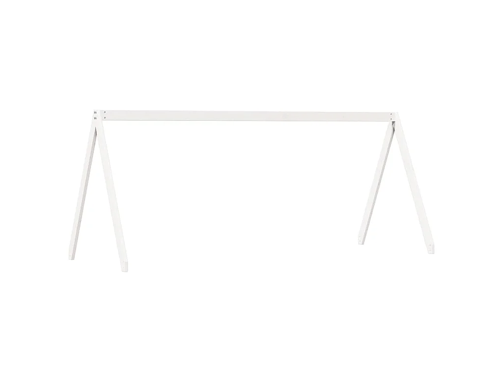 Lit superposé sans matelas blanc 90x190 cm bois de pin massif
