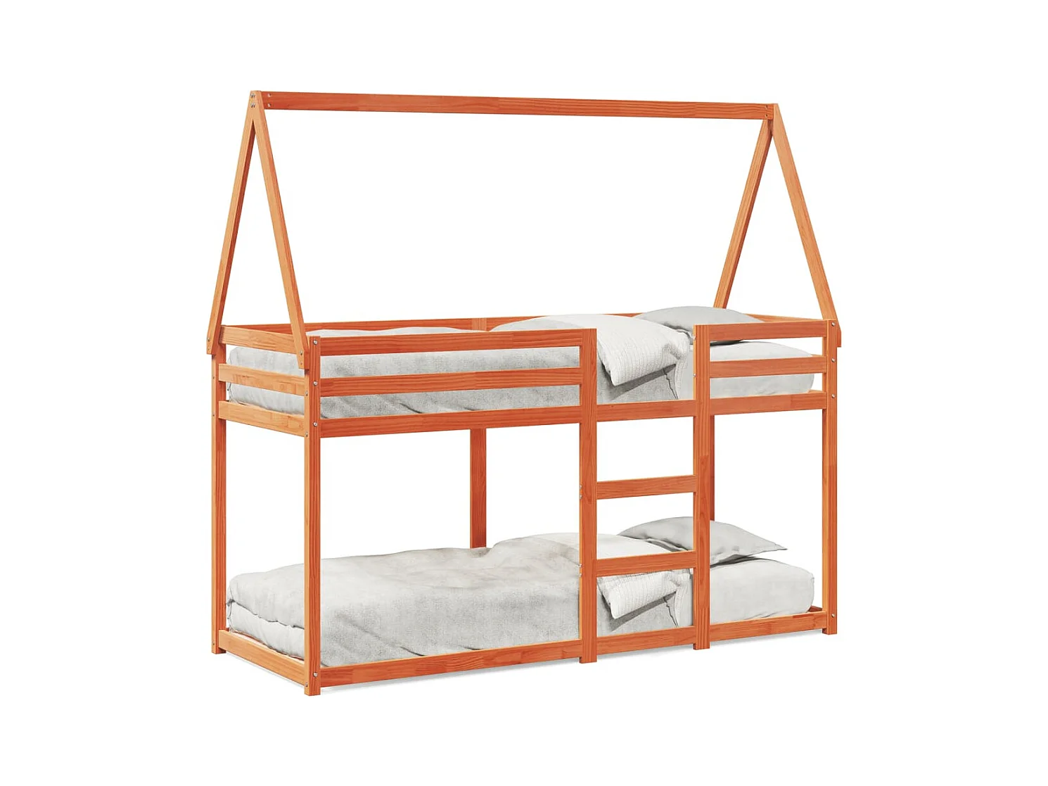 Lit superposé sans matelas cire marron 80x200 cm pin massif