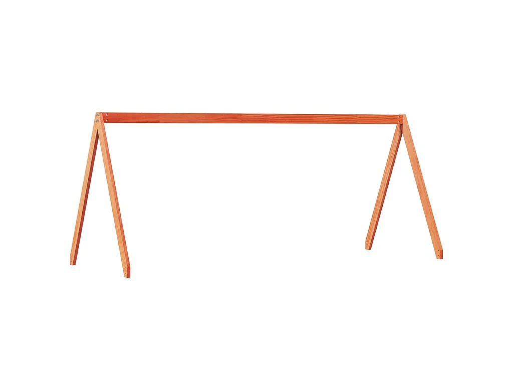 Etagenbett mit Dach Wachsbraun 80x200 cm Massivholz Kiefer