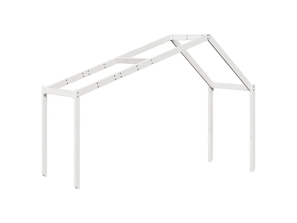 Letto a Castello senza Materasso Bianco 90x190cm Massello Pino