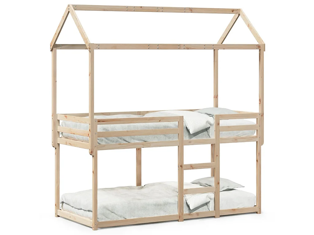 Lit superposé sans matelas 90x190 cm bois de pin massif