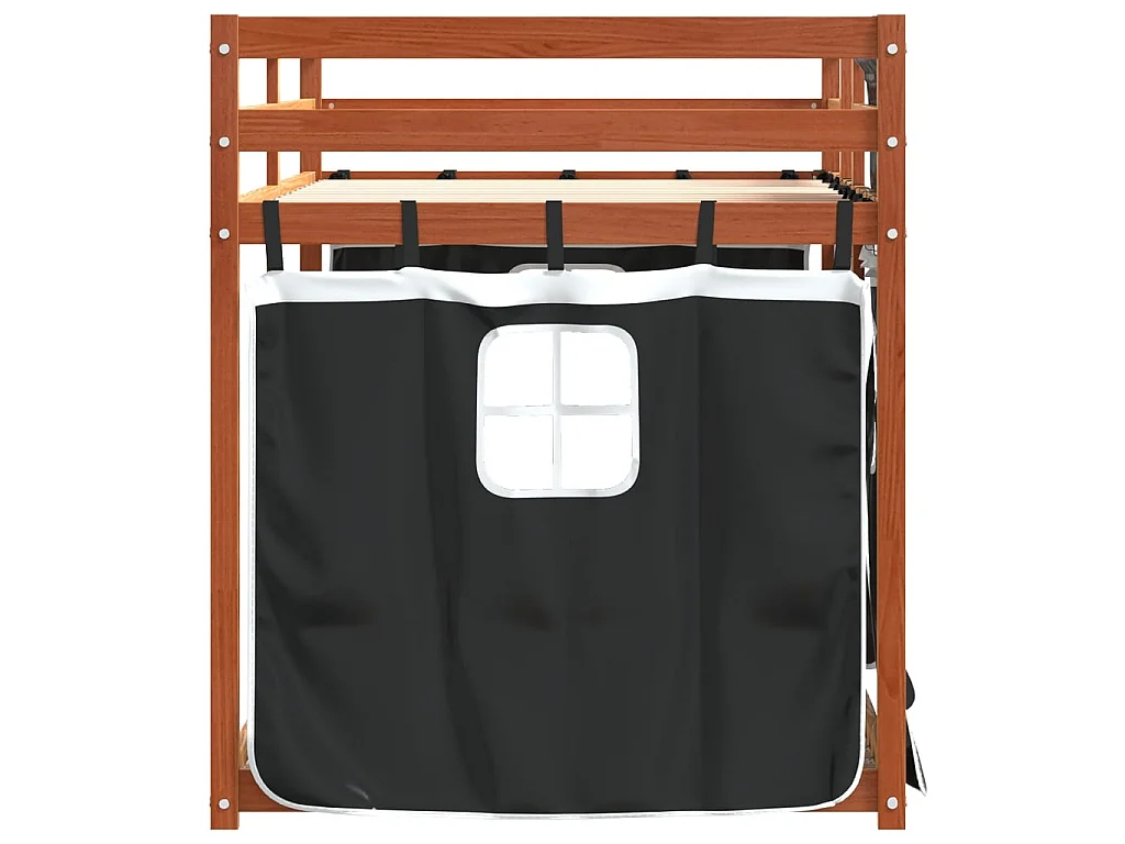Letto a Castello senza Materasso Bianco e Nero 90x190cm in Pino