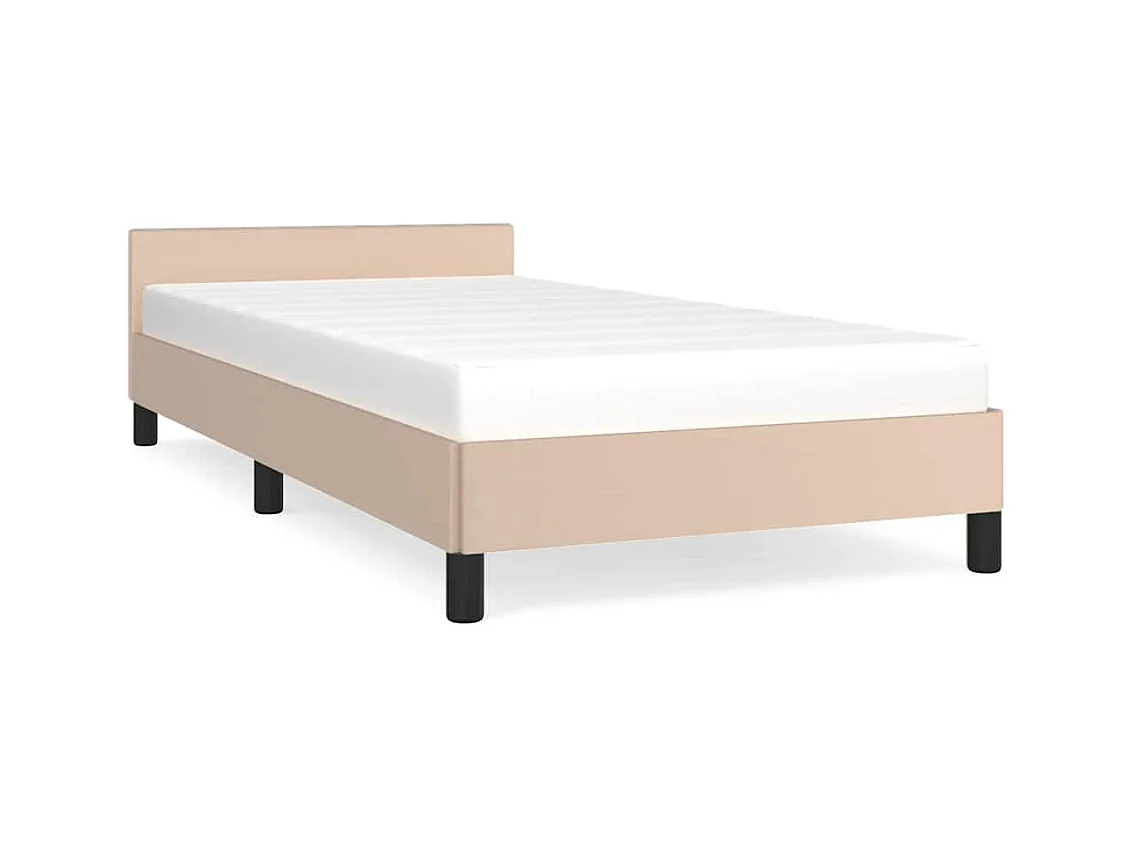 Cadre de lit avec tête de lit sans matelas cappuccino 90x190 cm