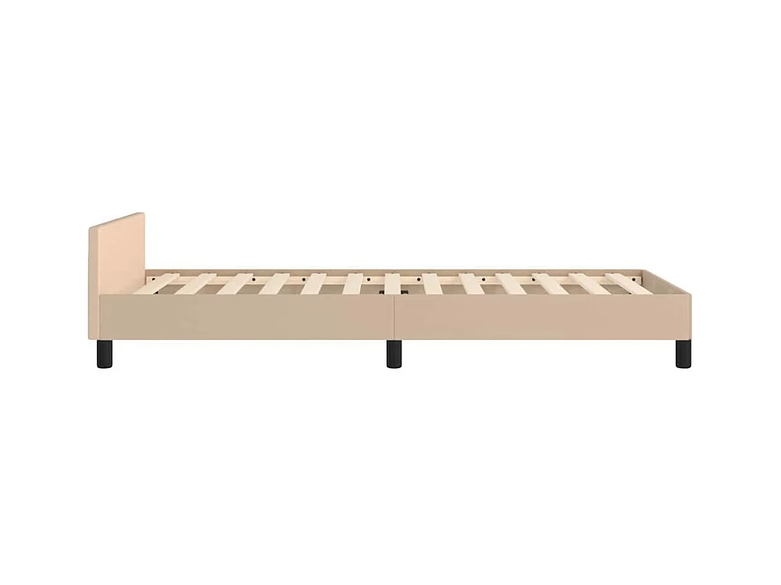 Cadre de lit avec tête de lit sans matelas cappuccino 90x190 cm