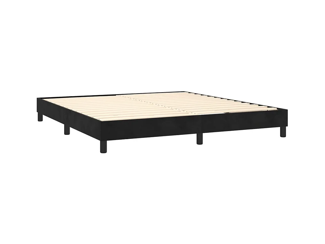 Sommier à lattes de lit avec matelas Noir 180x200 cm Velours