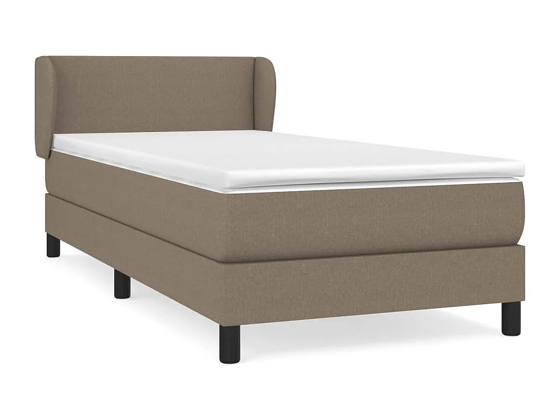 Sommier à lattes de lit avec matelas Taupe 90x200 cm Tissu