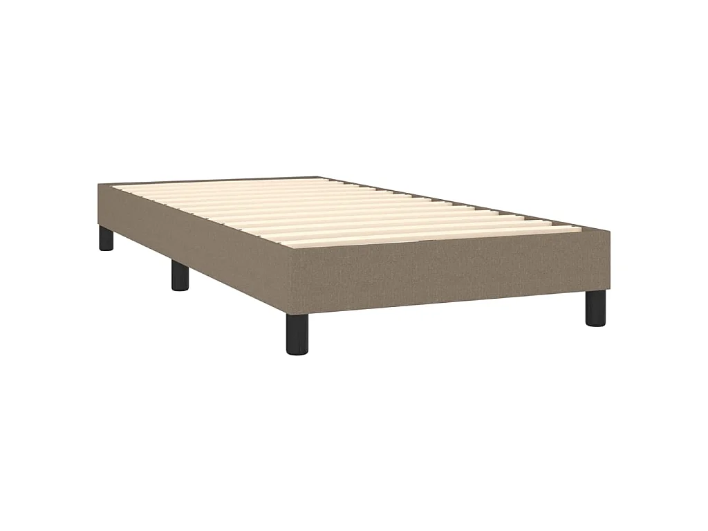 Cama com molas/colchão 90x200 cm tecido castanho-acinzentado