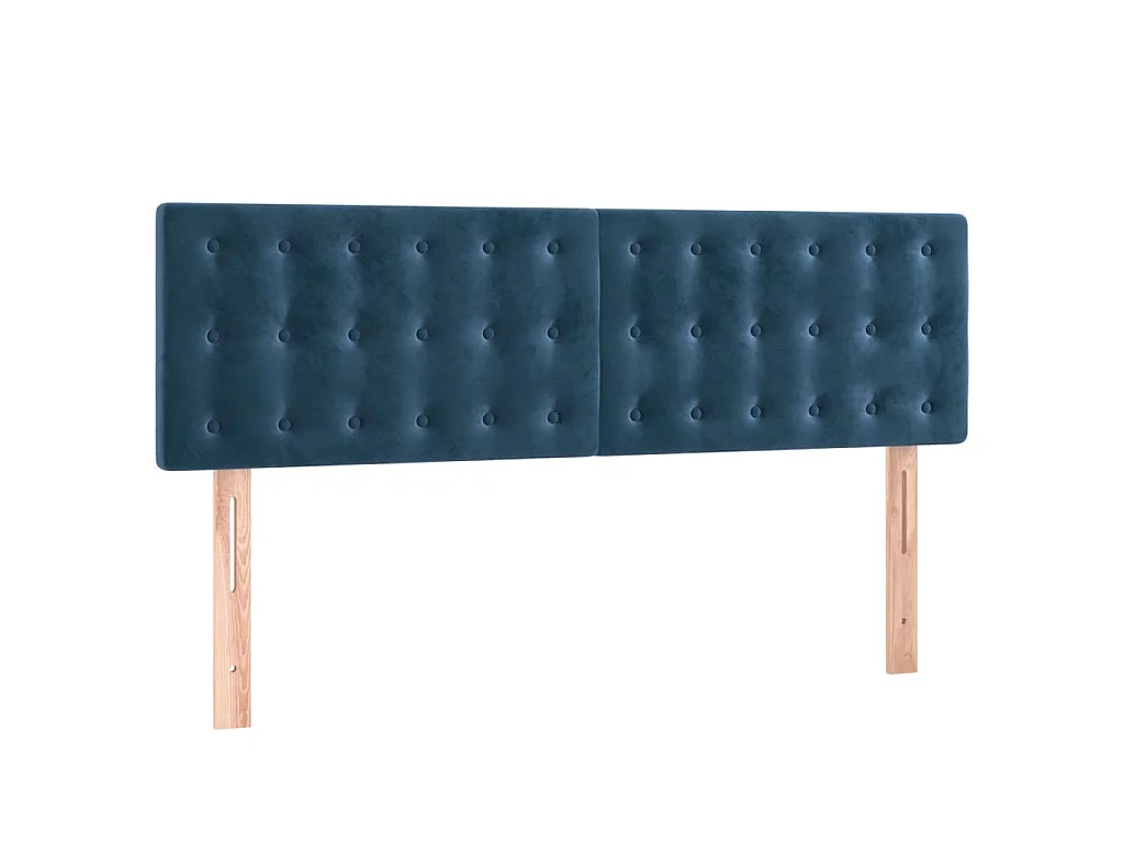 Boxspring met matras fluweel donkerblauw 140x200 cm