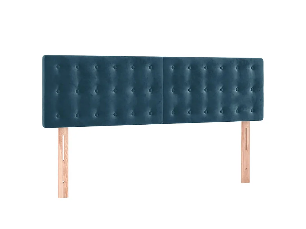 Giroletto a Molle con Materasso Blu Scuro 140x200 cm in Velluto