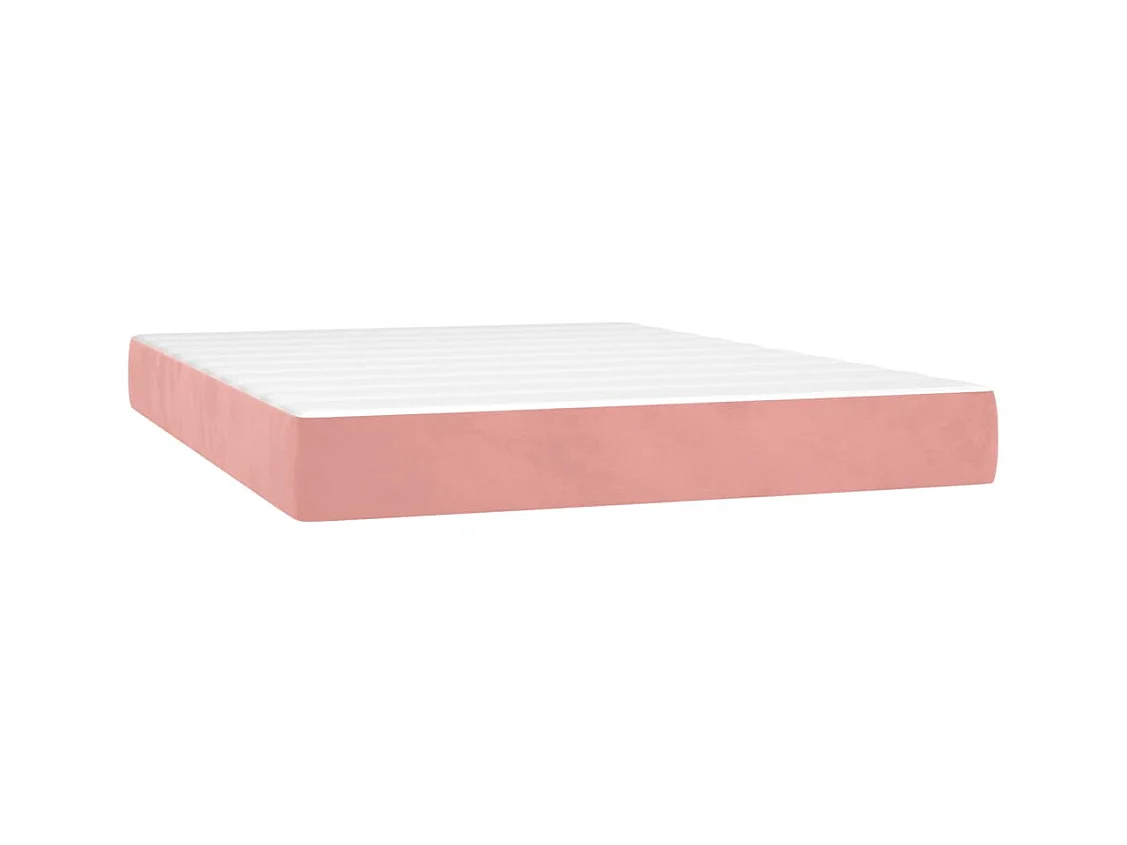 Boxspringbett mit Matratze Rosa 140x190 cm Samt