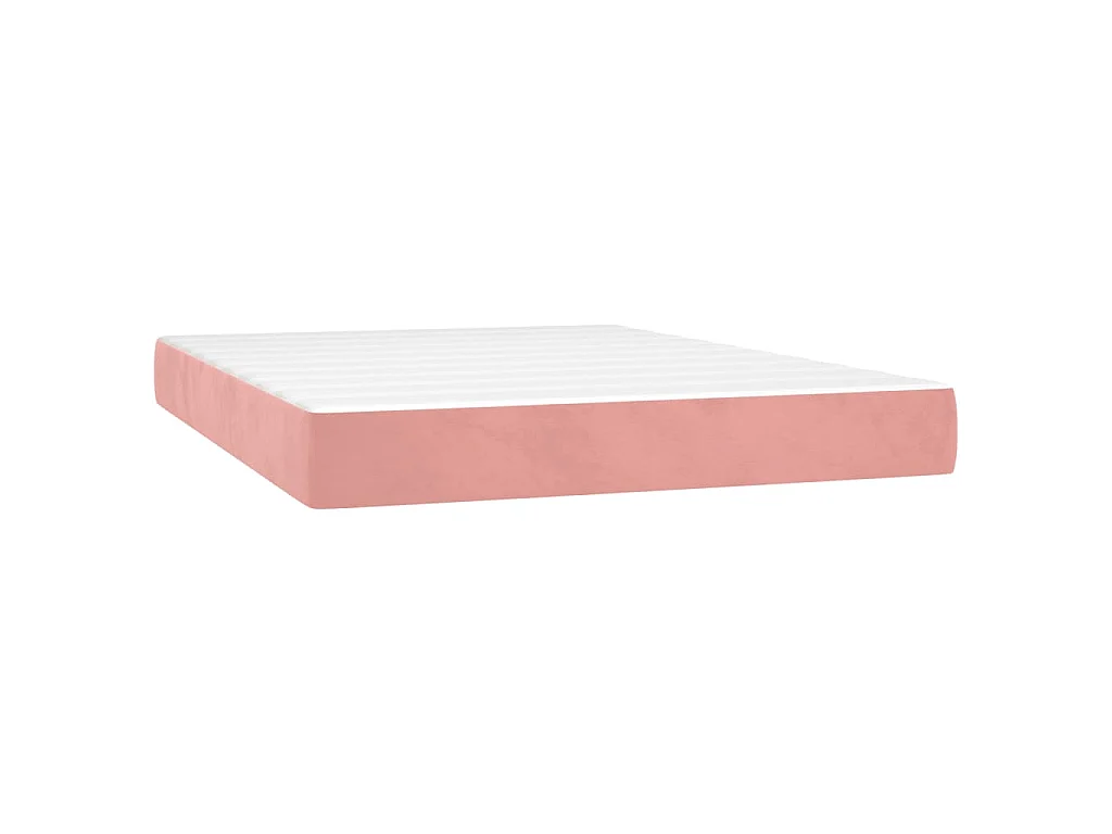 Sommier à lattes de lit avec matelas Rose 140x190 cm Velours