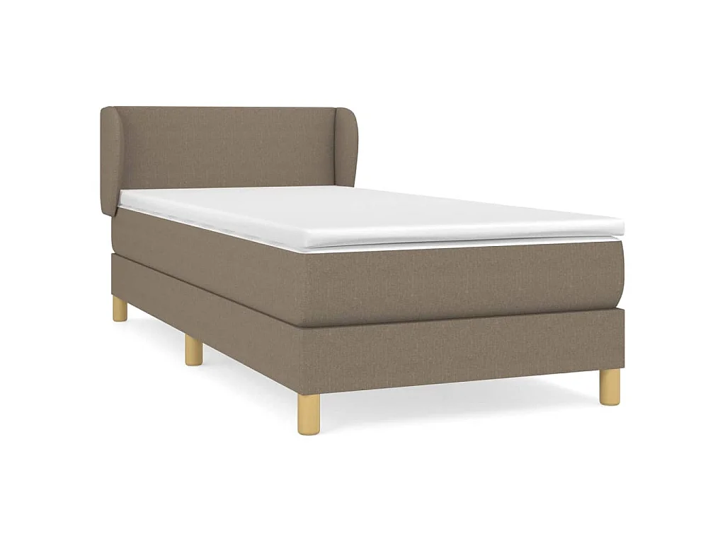 Sommier à lattes de lit avec matelas Taupe 90x190 cm Tissu